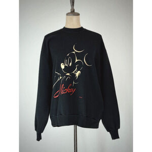 Vintage 90's Mickey Unlimited Disney Black Crewneck Sweatshirt #0130 LARGE